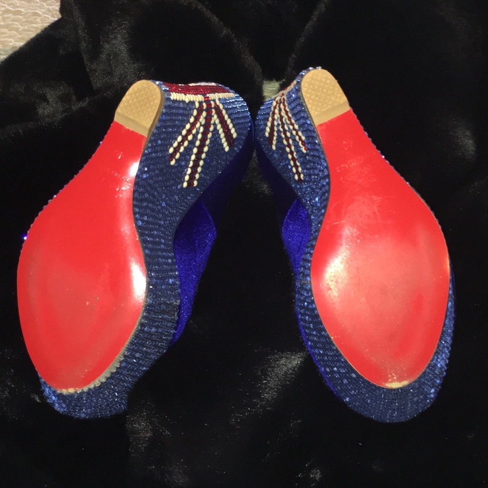 COPY - SunTour Euro 40 🇬🇧 VINTAGE Platform Peep-toe Wedge Leather & Rhinestone